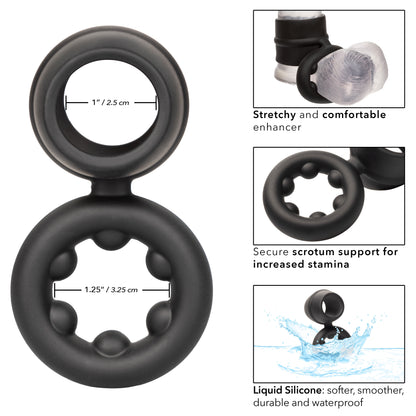 Alpha Liquid Silicone Dual Support Magnum Ring - Black SE1492502