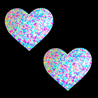 Sprankles Neon Blacklight Glitter I Heart U  Nipztix Pasties NN-SPR-HRT-NS-NBLG