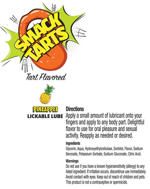 Smack Tarts Lube 3ml Pouch Display 36pc - Sour Pineapple