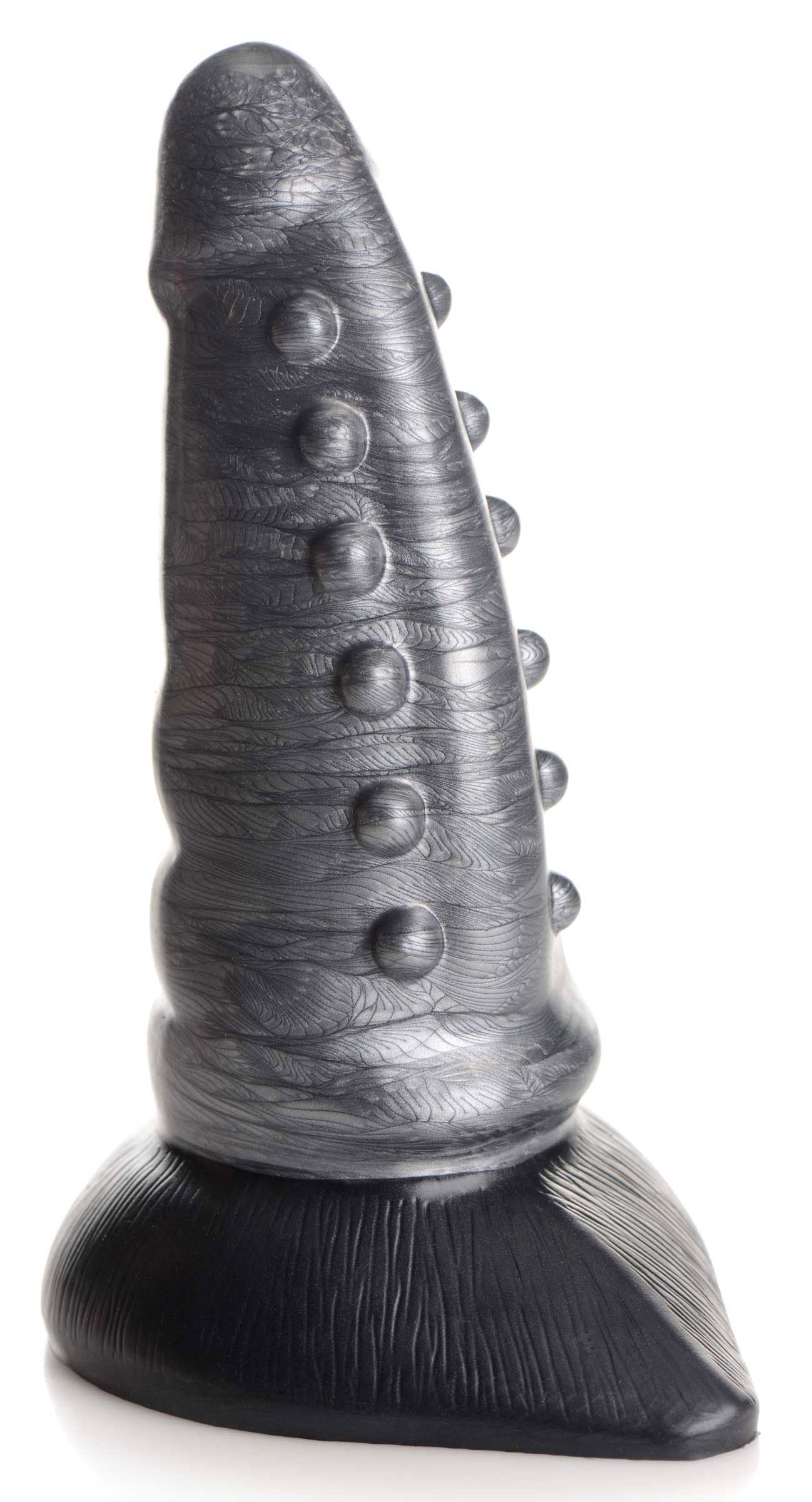 Beastly Tapered Bumpy Silicone Dildo - Silver CC-AG878-SLV