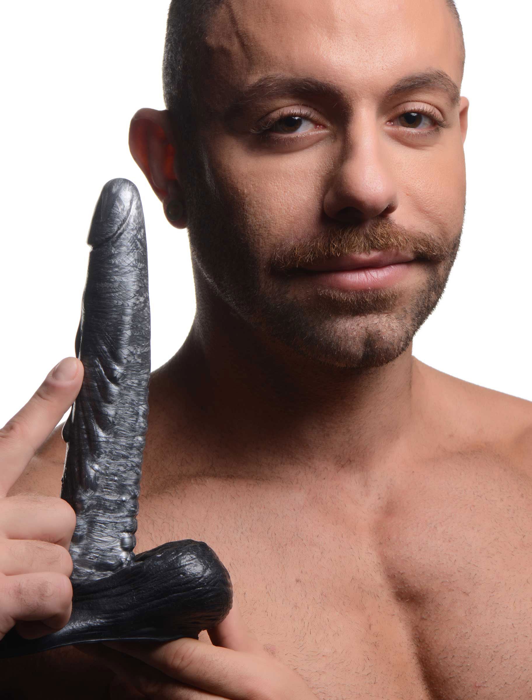 The Gargoyle Rock Hard Silicone Dildo -  Silver CC-AG875-SLV