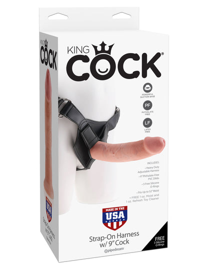 King Cock Strap on Harness With 9 Inch Cock - Flesh PD5624-21