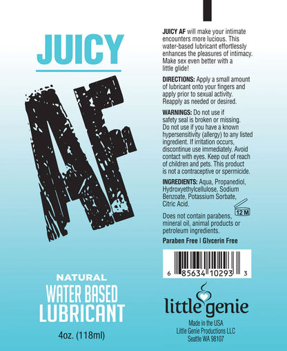 Juicy Af - Natural Water Based Lubricant - 2 Oz