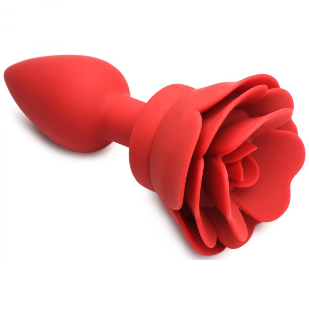 28x Silicone Vibrating Rose Anal Plug With Remote  - Medium BTYS-AG988-MED