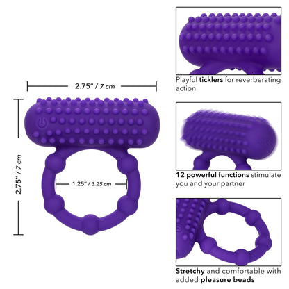 Silicone Rechargeable 5 Bead Maximus Ring - Purple SE1843253