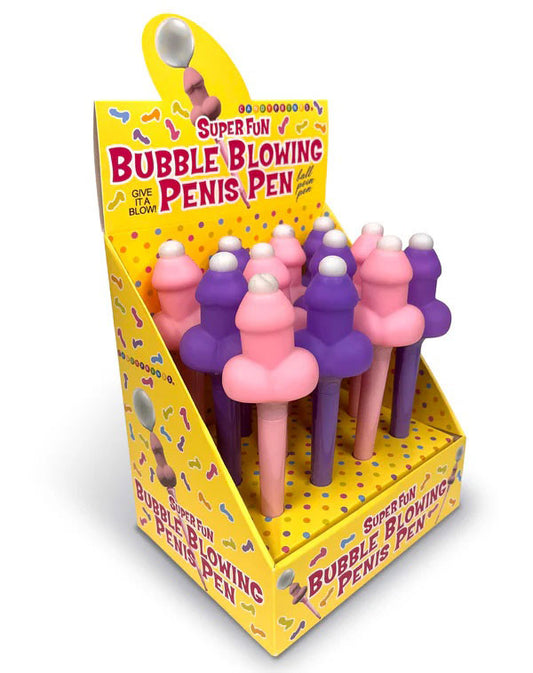"Super Fun Penis Bubble Blowing Penis Pen - Display of 12ct LG-CP1252"
