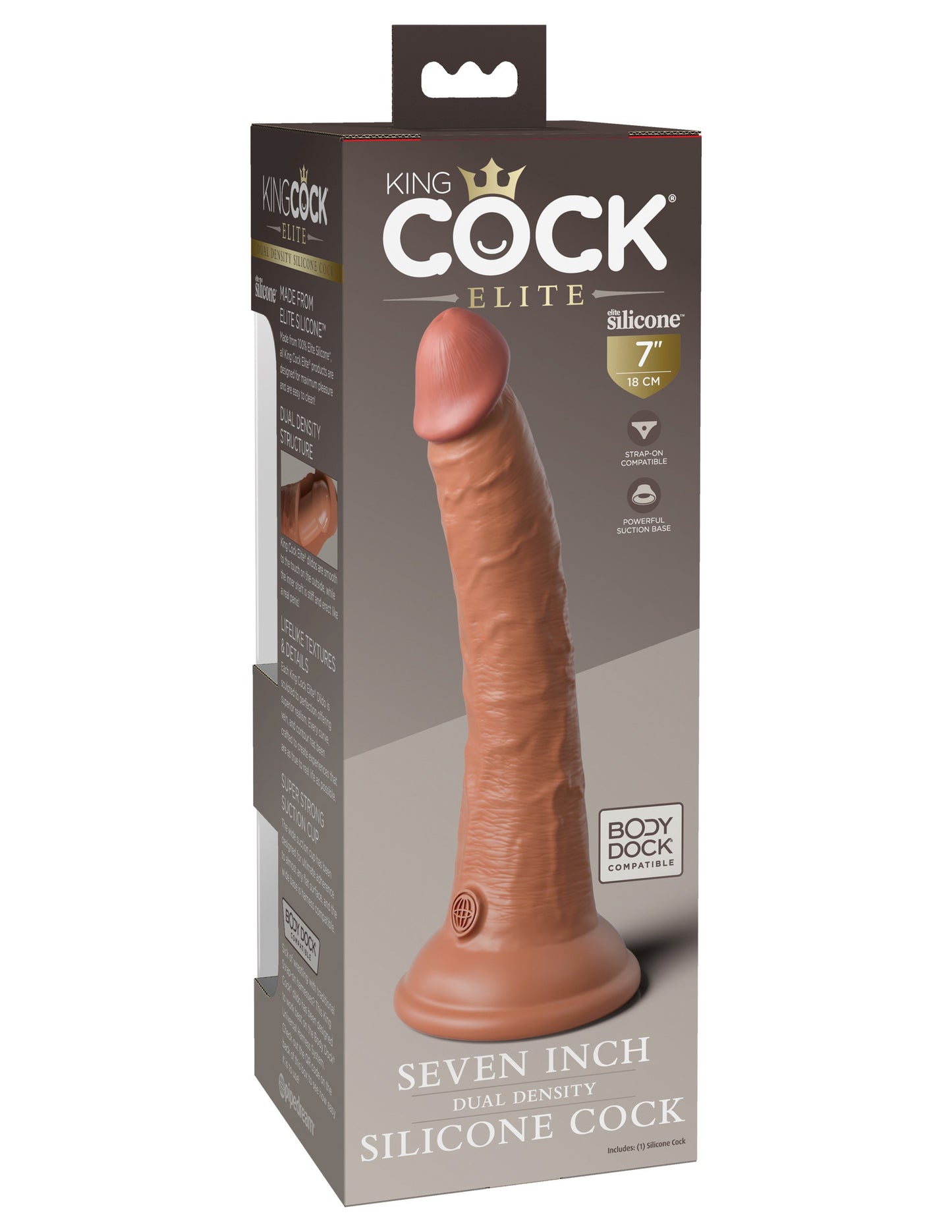 King Cock Elite 7 Inch Dual Density Silicone Cock  - Tan PD5771-22