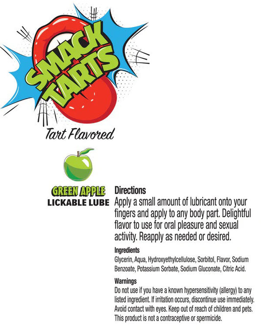 Smack Tarts Lube 3ml Pouch Display 36pc - Sour Apple