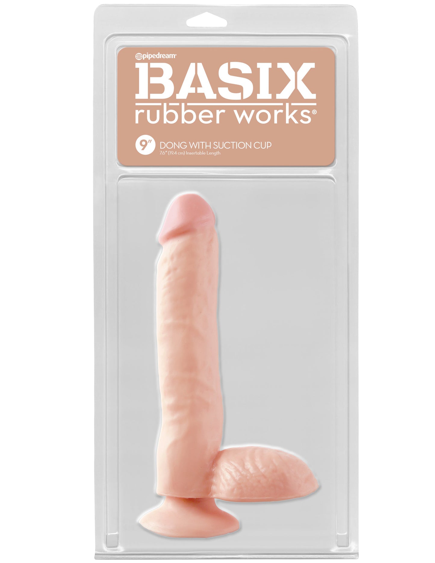 Basix Rubber Works 9 Inch Dong With Suction Cup - Flesh PD4230-21