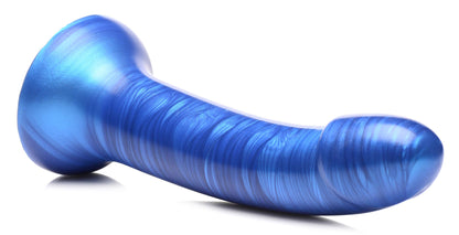 G-Tastic 7 Inch Metallic Silicone Dildo - Blue SU-AG862-BLU