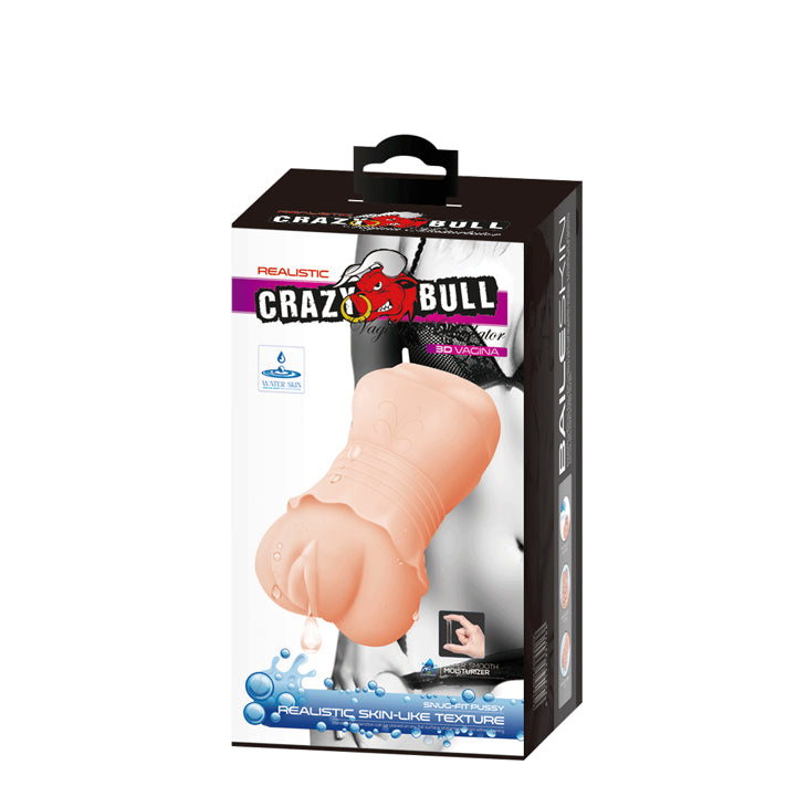 Crazy Bull No Lube Masturbator Sleeve - Realistic Pussy Skin-Like Texture BM-009202K