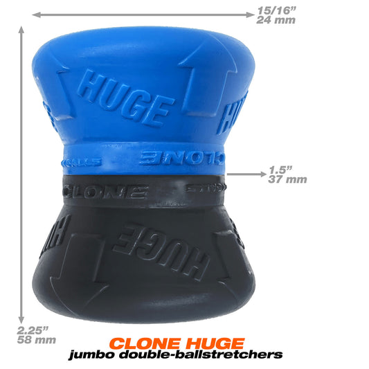 Clone Duo Huge - 2-Pack Ballstretcher -  Pool  Blue / Black OX-1919-BLUHUG