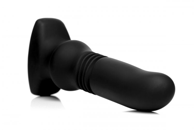 Thunder Plugs Silicone Vibrating and Thrusting Plug - Black TP-AF948