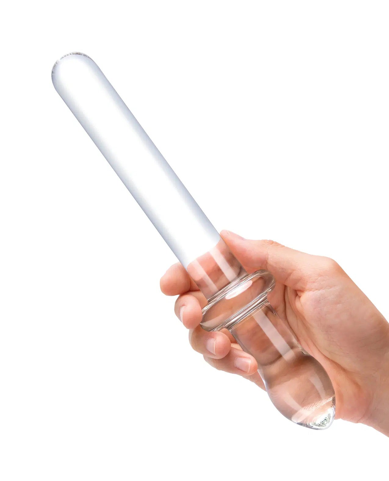 9.25 Inch Classic Smooth Dual-Ended Dildo - Clear GLAS-166