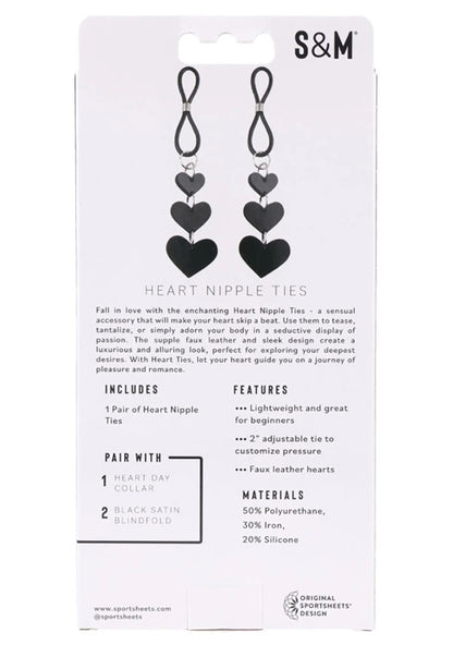 Heart Nipple Ties - Black SS09857