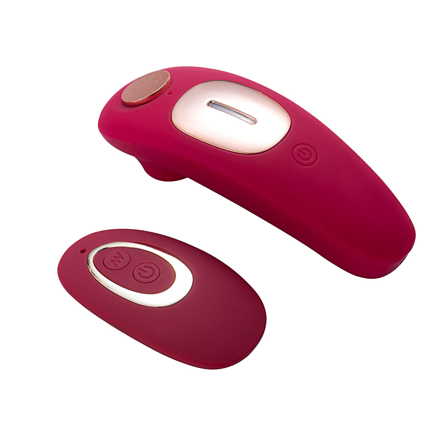 Remi 15-Function Rechargeable Remote Control   Suction Panty Vibe - Red MTMA2107