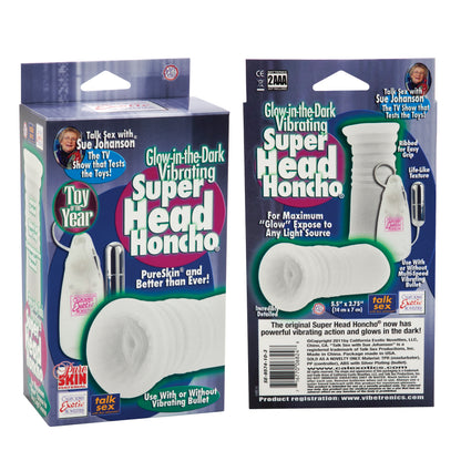 Sue Johanson Glow-in-the-Dark Vibrating Super Head Honcho - White SE9574103