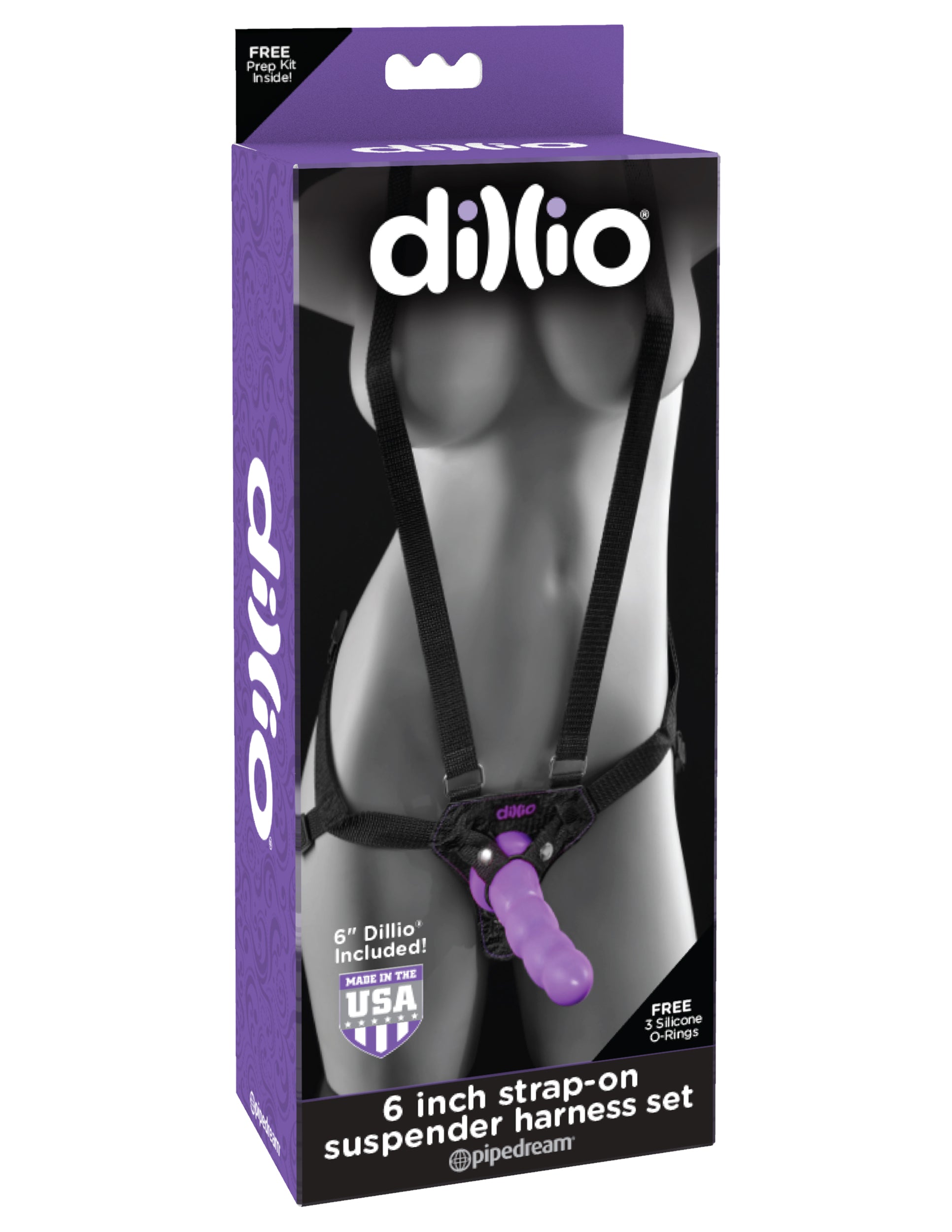 Dillio Purple - 6 Inch Strap-on Suspender Harness Set PD5315-12