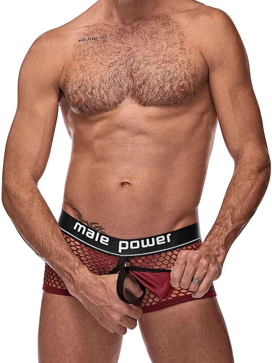 Cock Pit Net Mini Cock Ring Short - Extra Large - Burgundy MP-120260BNXL