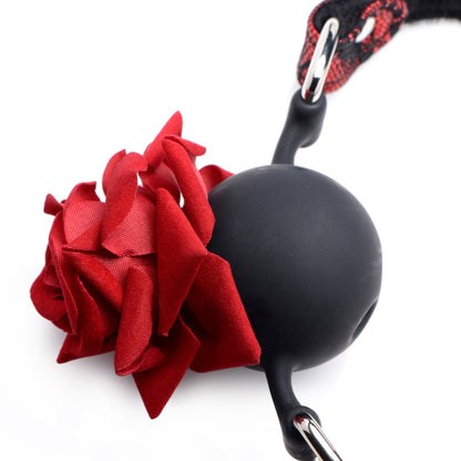 Full Bloom Silicone Ball Gag With Rose MS-AG574