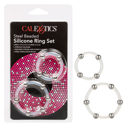 Steel Beaded Silicone Ring Set SE1437302