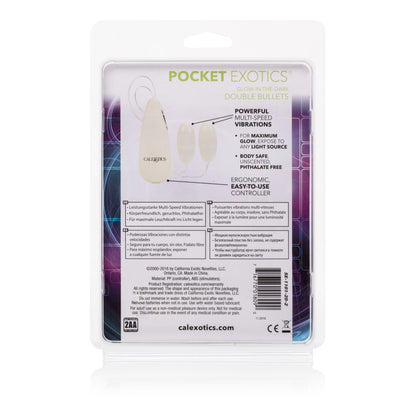 Glow-in-the-Dark Pocket Exotics Vibrating Glowing Double Bullets SE1101202