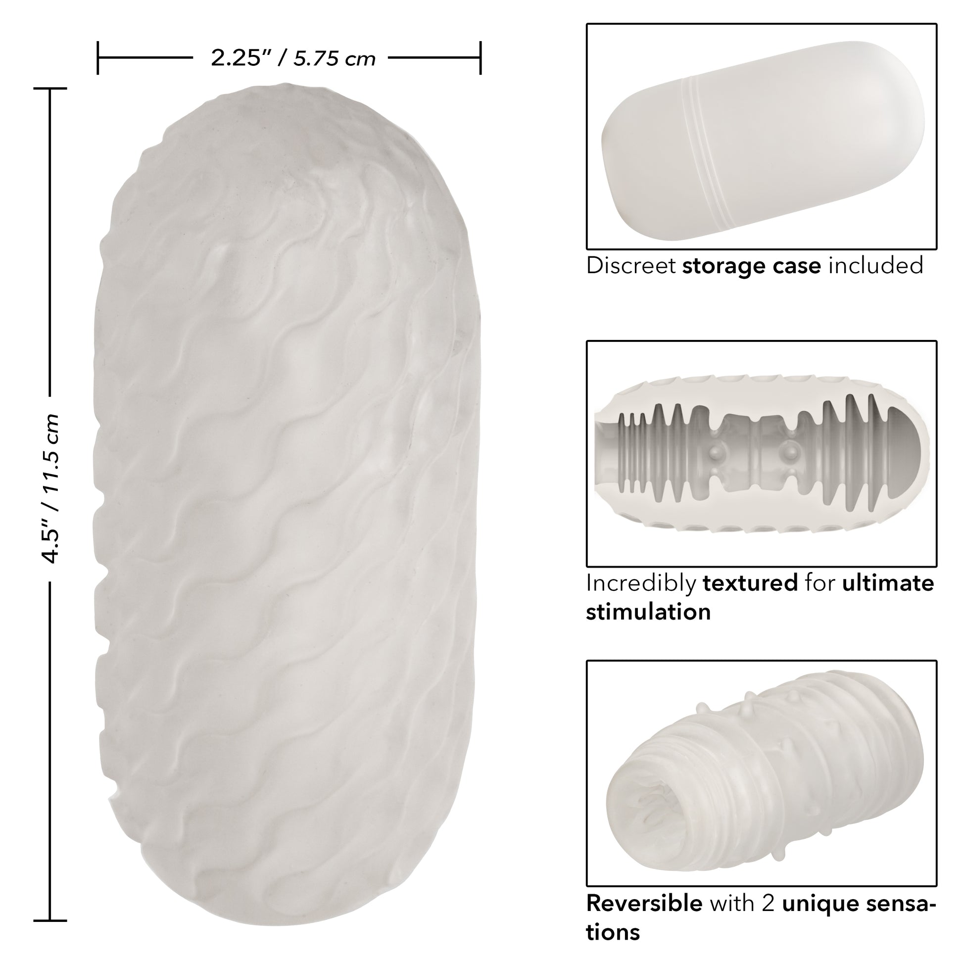 Boundless Reversible Ribbed Stroker - Clear SE2699801