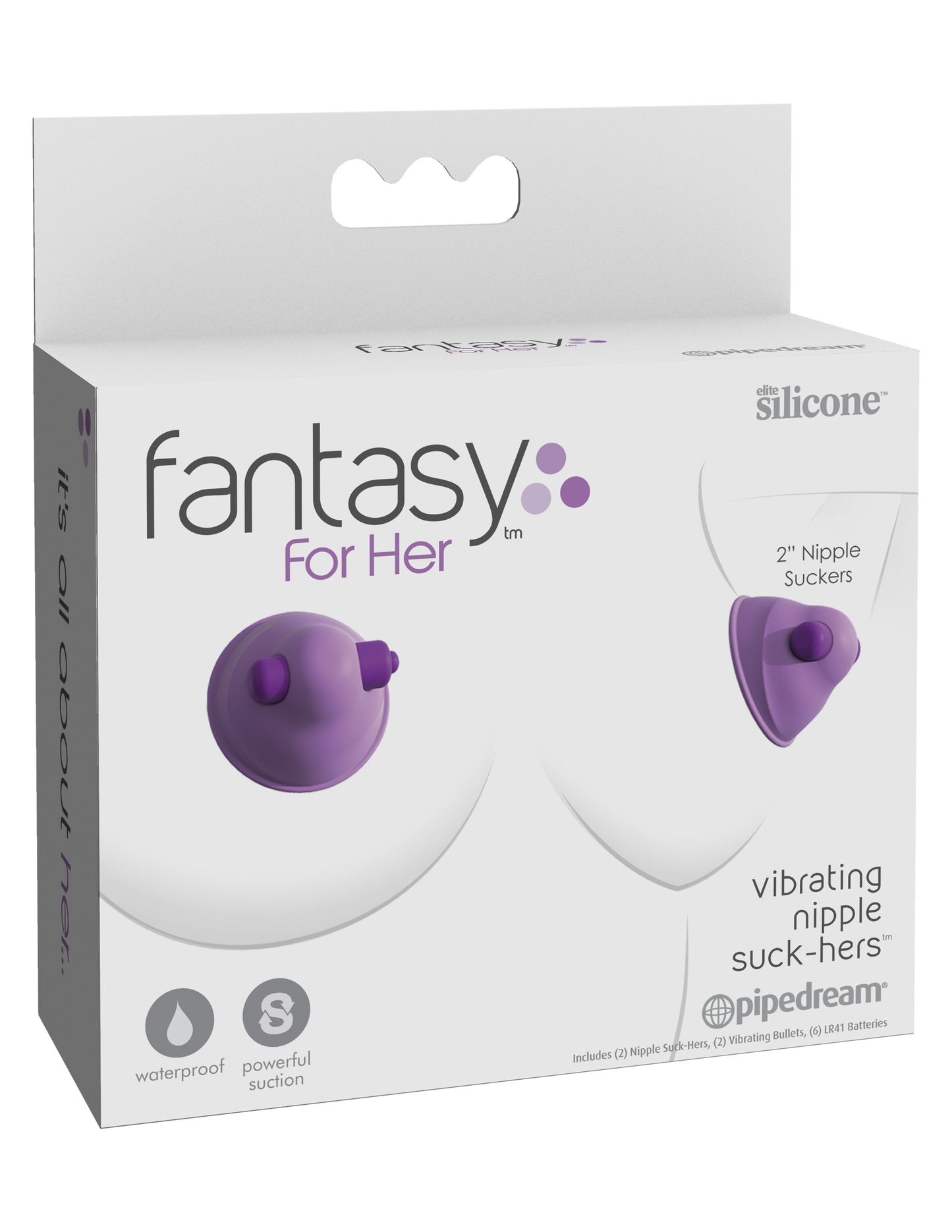 Fantasy for Her Vibrating Nipple Suck-Hers 2 Inch Suck-Hers 2 Inch PD4920-12