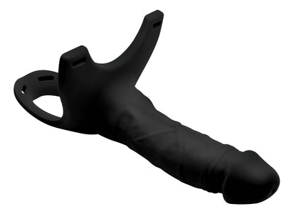 Hollow Silicone Dildo Strap-on - Black SM-AG365-BLK