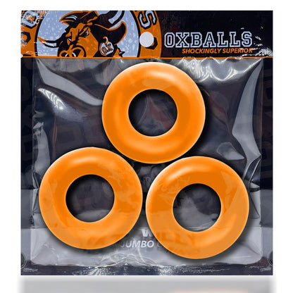 Fat Willy 3-Pack Jumbo Cockring - Orange OX-3065-ORG