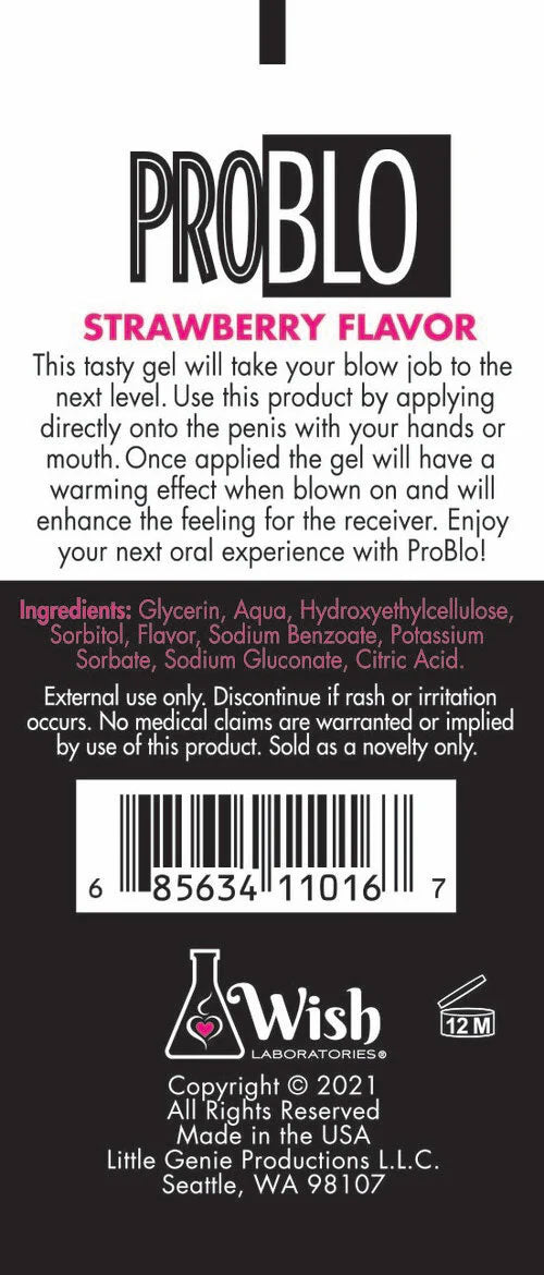Problo Ahh...some Blow-Job Gel - Strawberry - 1.5 Fl. Oz.