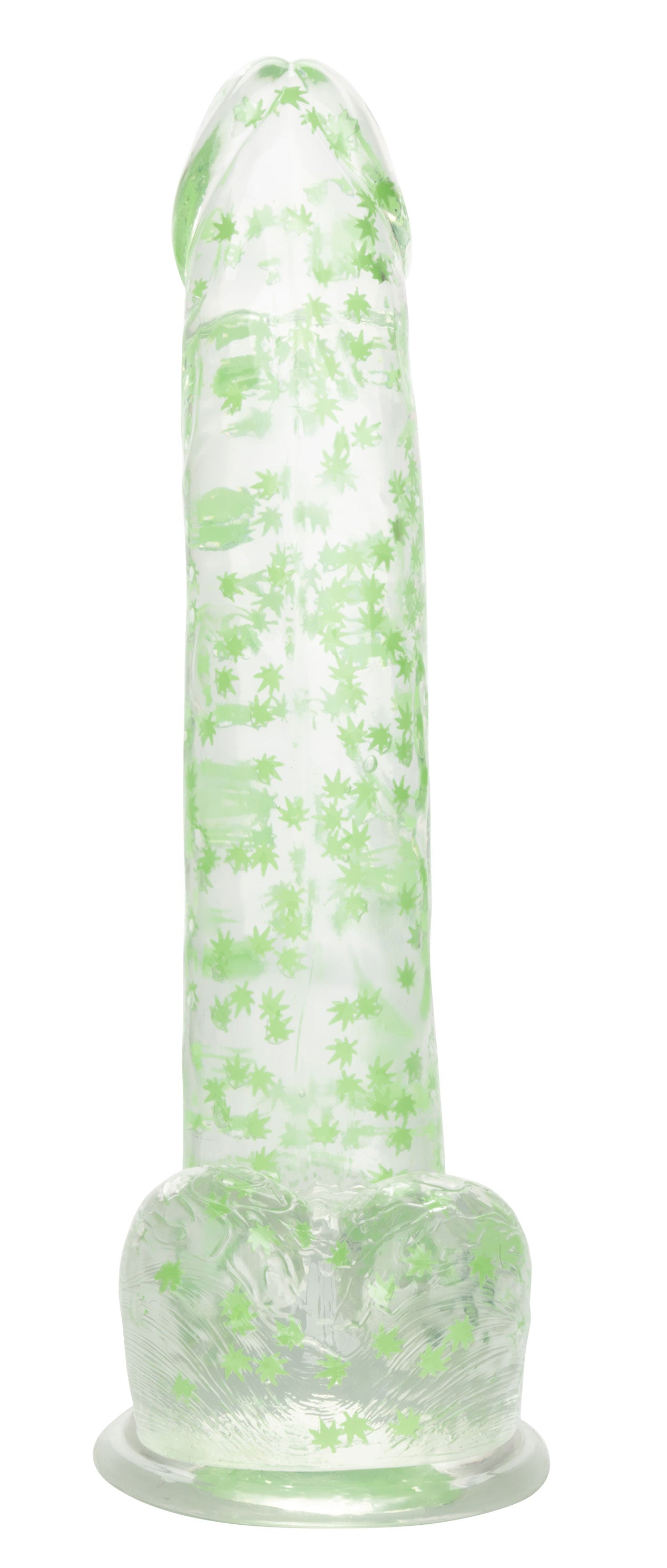 Naughty Bits I Leaf Dick Glow-in-the-Dark Weed  Leaf Dildo - Glow in the Dark SE4410643