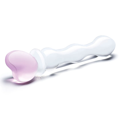 8 Inch Sweetheart Glass Dildo - Pink/clear GLAS-161