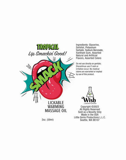 Smack Lickable Massage Oil, 3ml Pouch Display 36pc - Tropical