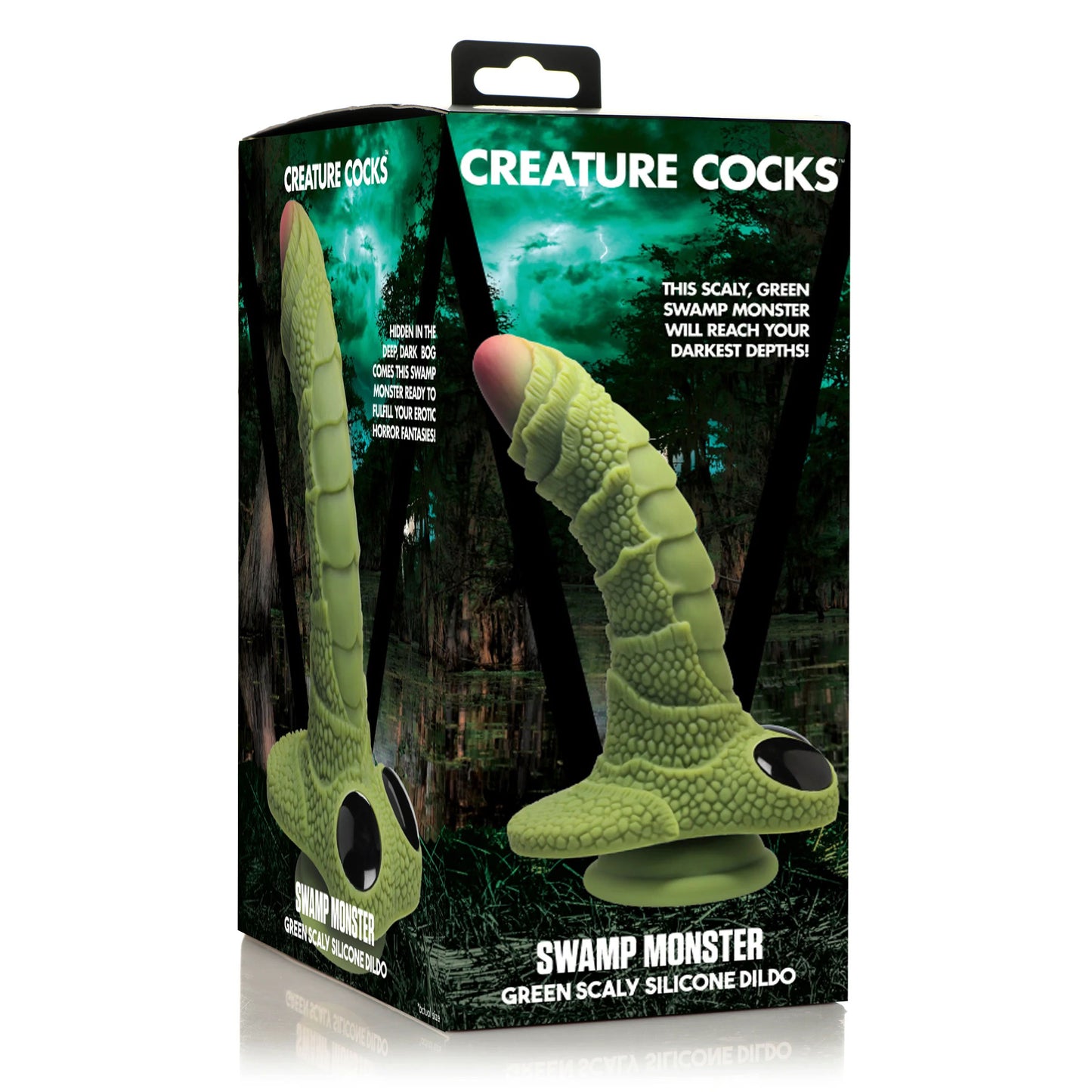 Swamp Monster Green Scaly Silicone Dildo CC-AH055-GRN