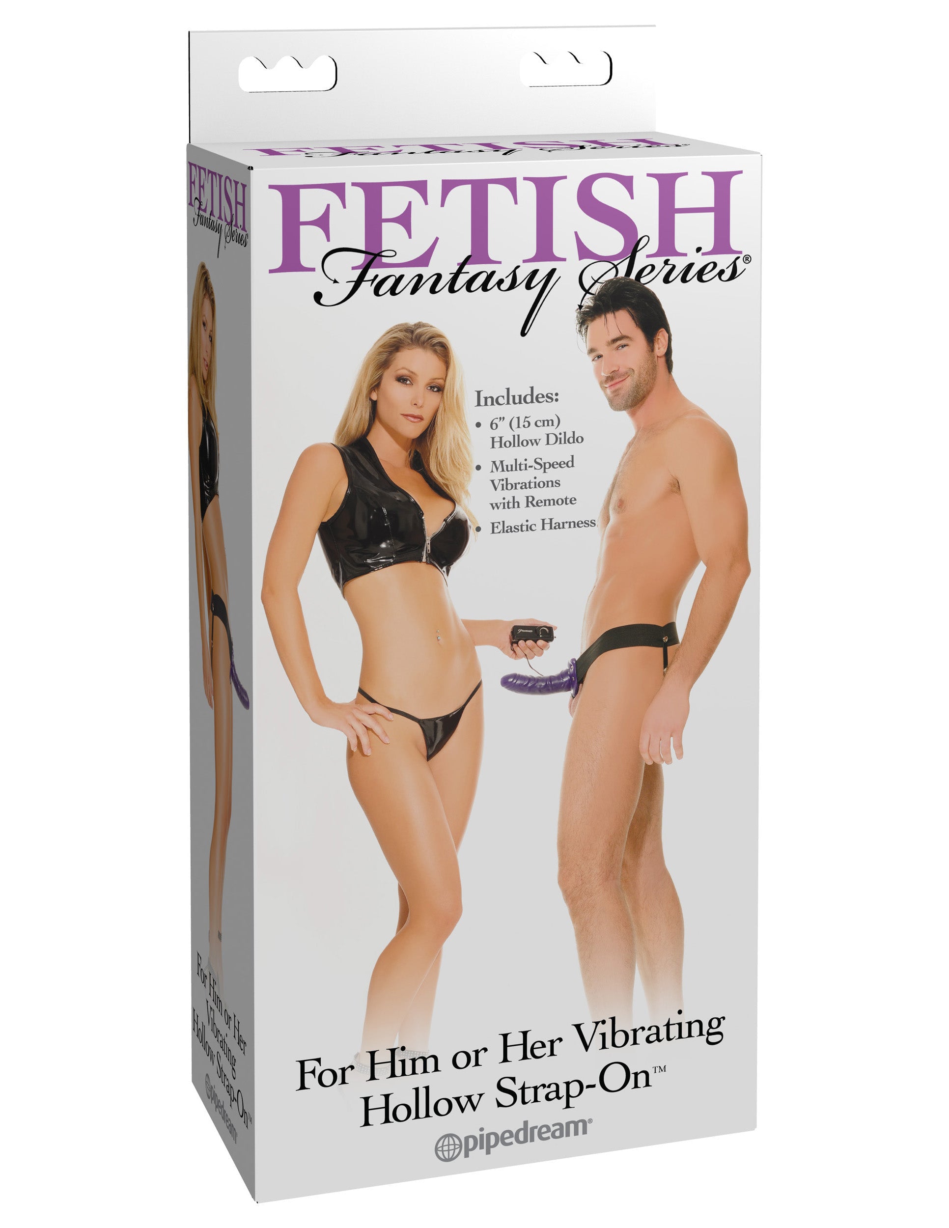 Fetish Fantasy Series for Him or Her Vibrating Hollow Strap-on - Purple PD3367-12