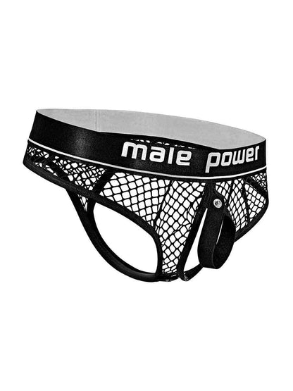 Cock Pit Net Cock Ring Thong - L/ XL - Black MP-410260BKLX