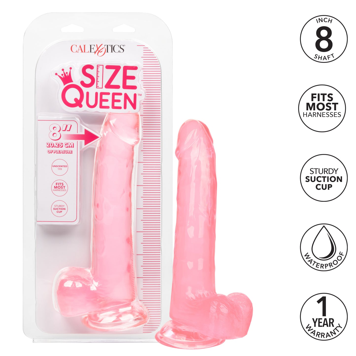 Size Queen 8 Inch - Pink SE0261052