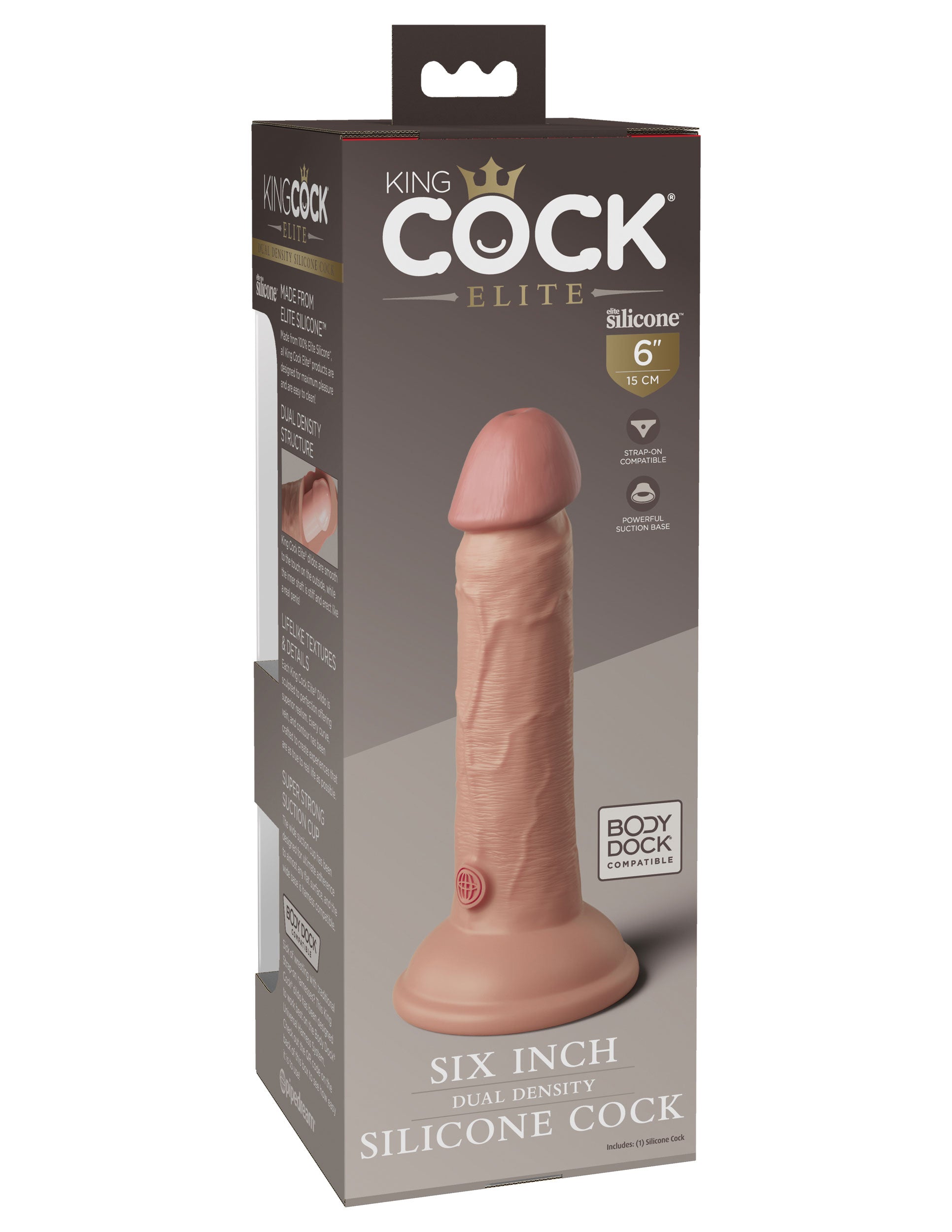 King Cock Elite 6 Inch Silicone Dual Density Cock  - Light PD5770-21