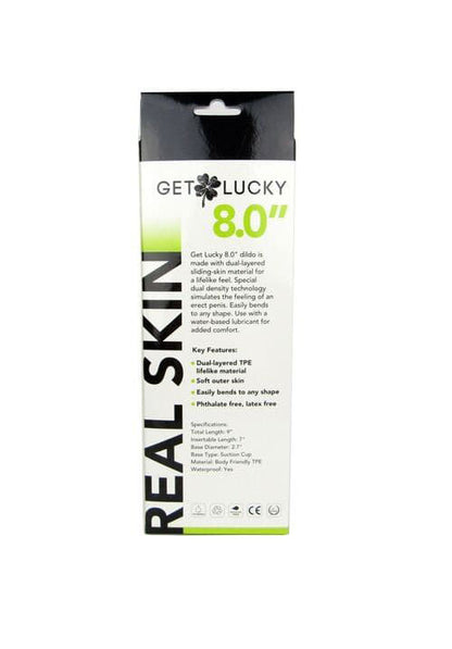 Real Skin 8" Dual Layer Dildo - Dark Brown