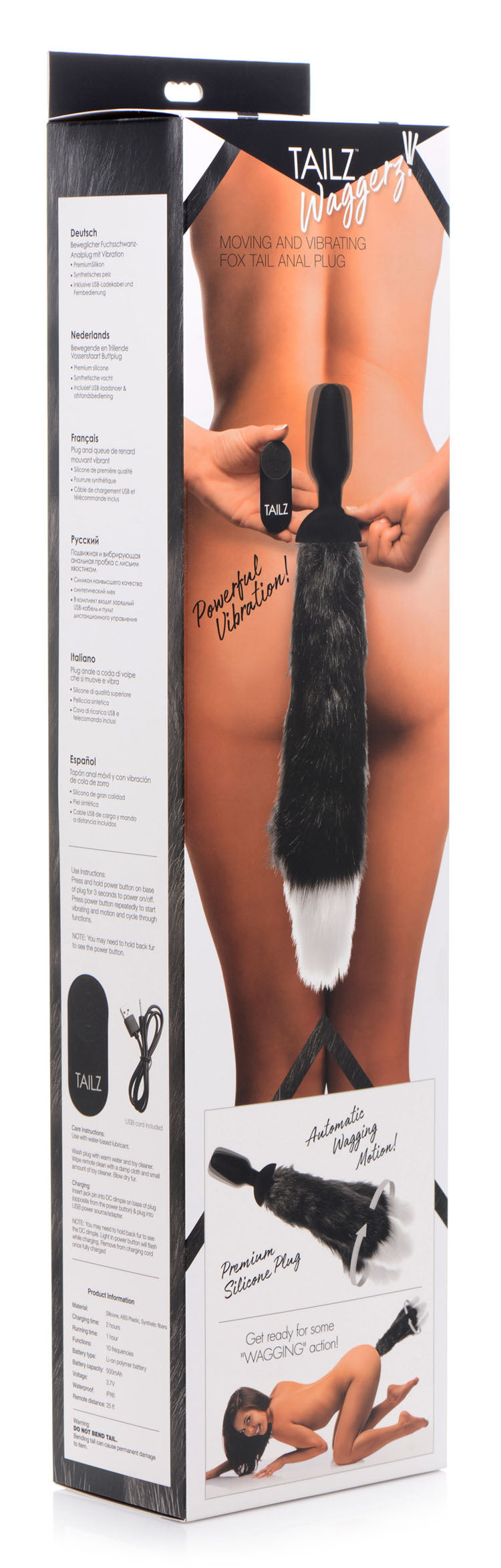 Waggerz Moving and Vibrating Fox Tail Anal Plug TZ-AG198