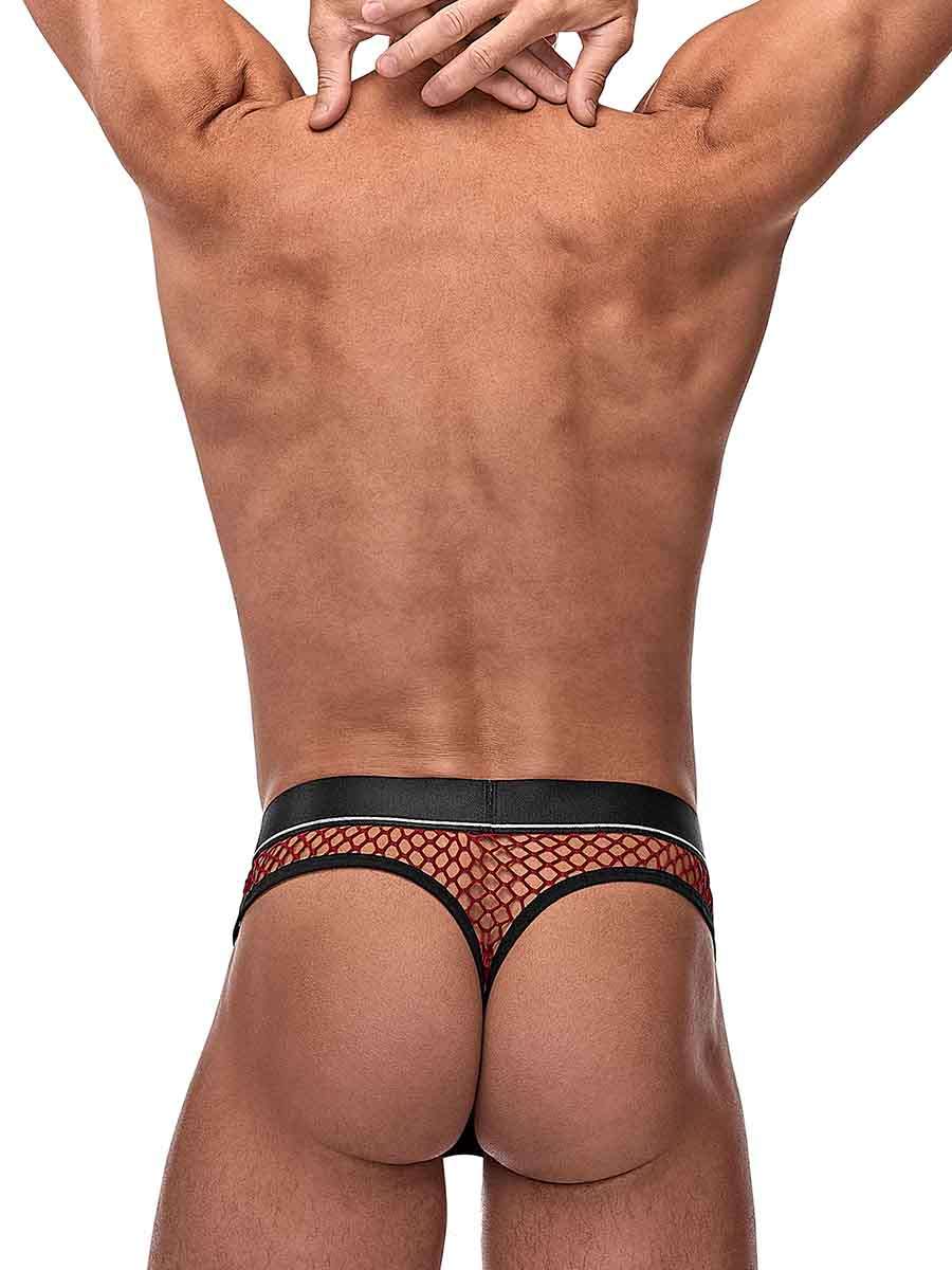 Cock Pit Net Cock Ring Thong - S/ M - Burgundy MP-410260BNSM