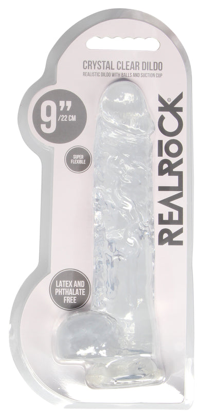 9 Inch Realistic Dildo With Balls - Translucent SH-REA093TRA