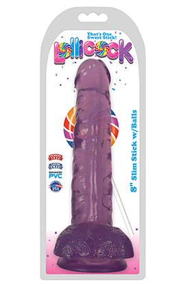 Lollicock - 8 Inch Slim Stick With Balls - Grape Ice CN-14-0518-51