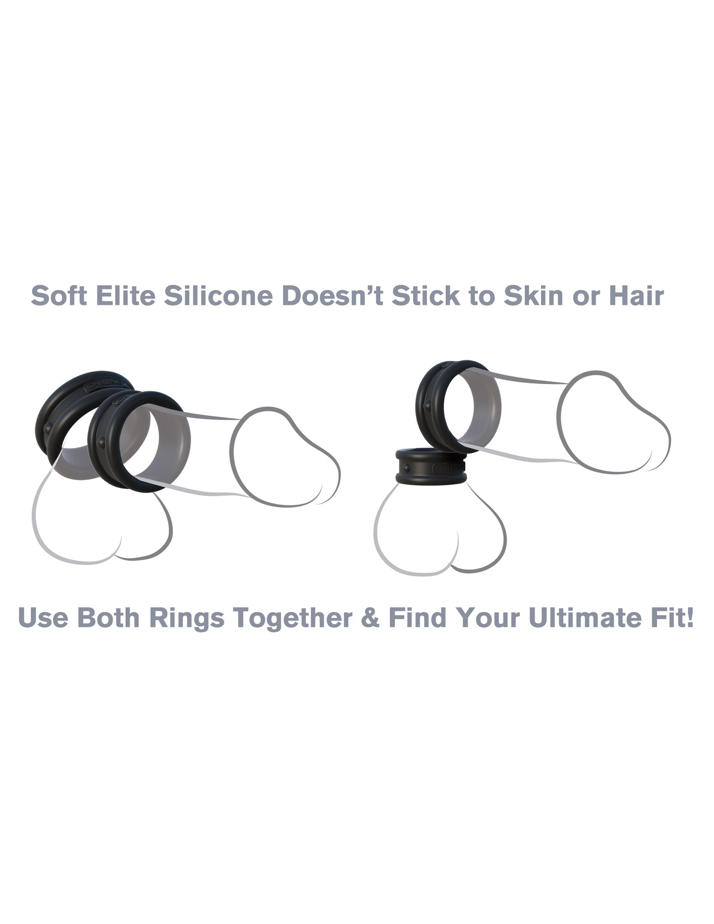 Fantasy C-Ringz Max Width Silicone Rings - Black PD5905-23