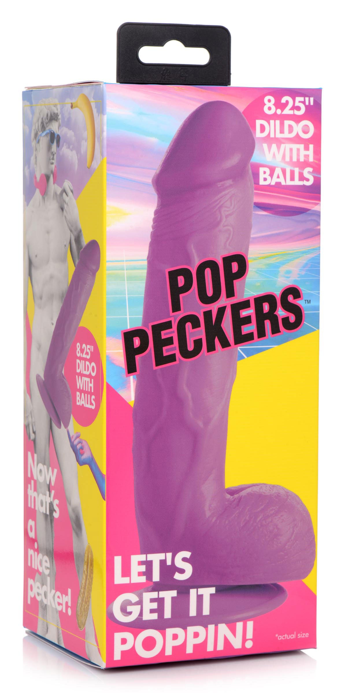 Pop Pecker 8.25 Inch Dildo With Balls - Purple POPP-AG768-PUR