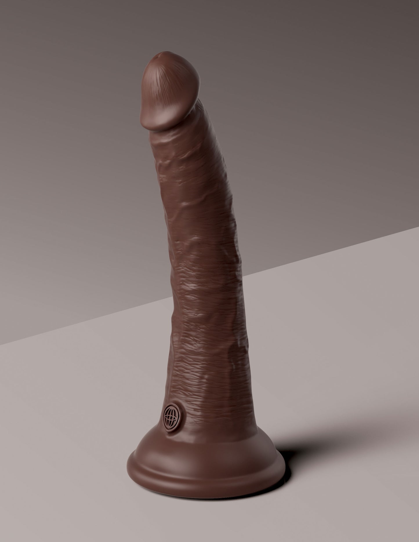 King Cock Elite 7 Inch Vibrating Silicone Dual  Silicone Dual Density Cock With Remote - Brown PD5777-29