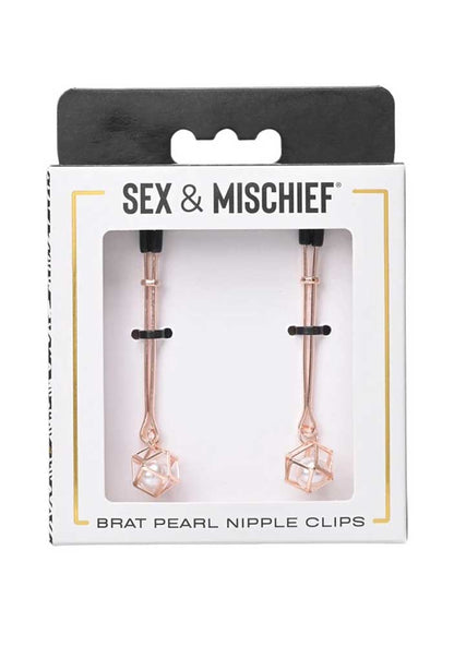 Brat Pearl Nipple Clips - Rose Gold SS09845