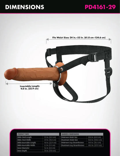 Fantasy X-Tensions Elite 9" Silicone Hollow Strap on - Brown