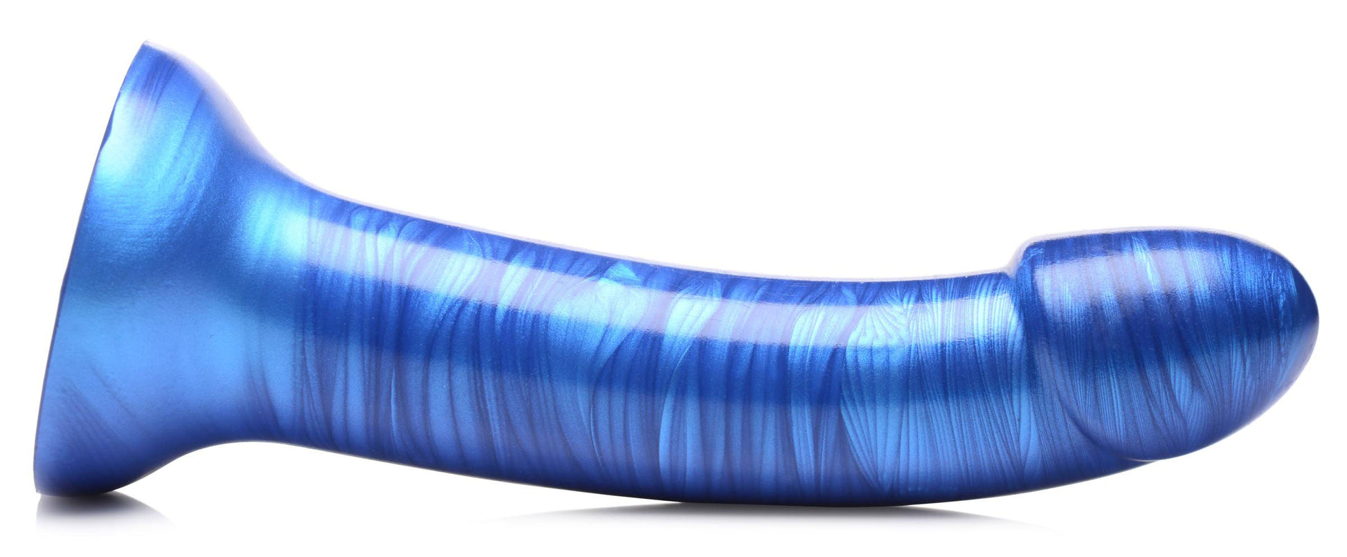 G-Tastic 7 Inch Metallic Silicone Dildo - Blue SU-AG862-BLU